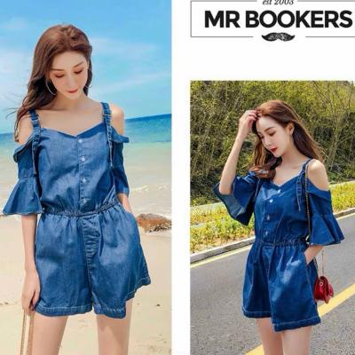 JUMSUIT DENIM ĐÙI TRỄ VAI TAY LOE - ND502